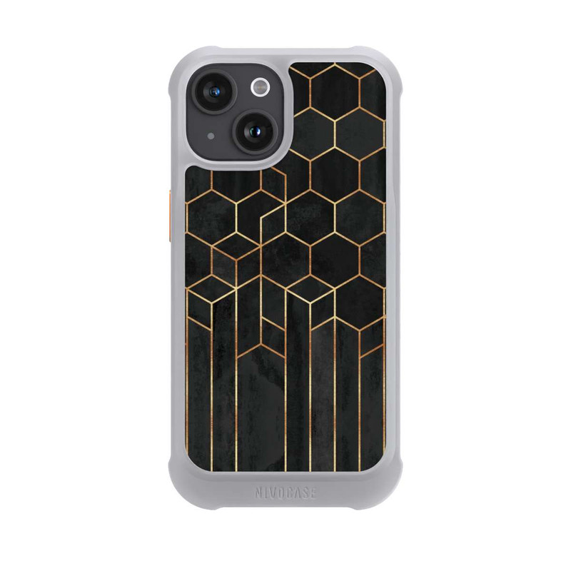 iPhone 15 NIVOmax Schwarze Sechsecke