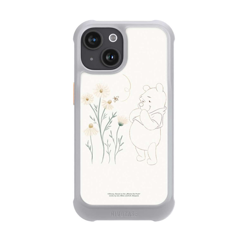 iPhone 15 NIVOmax Winnie Puuh sieht sich Gänseblümchen an