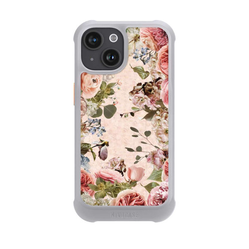Apple iPhone 15 NIVOmax Blumenrahmen Pfingstrosen Pastell