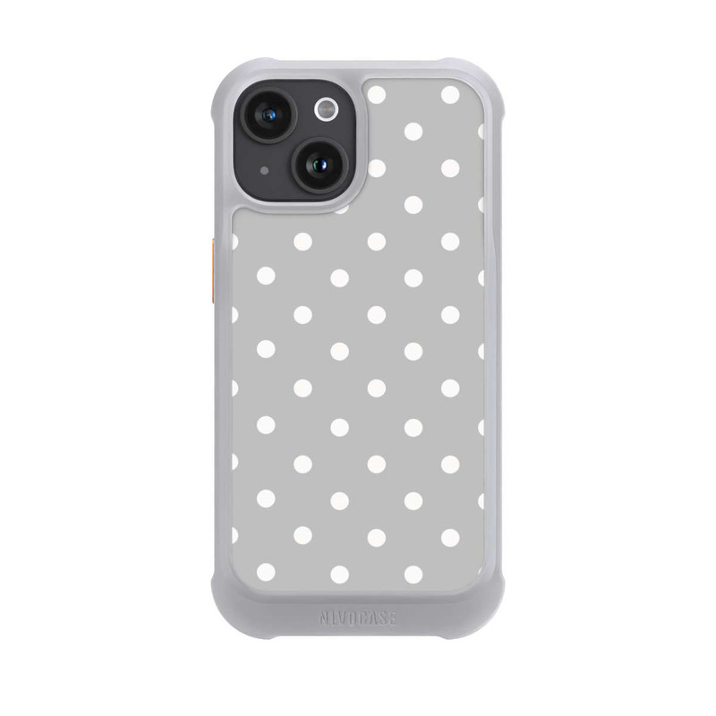 iPhone 15 NIVOmax Polka Dots Grau