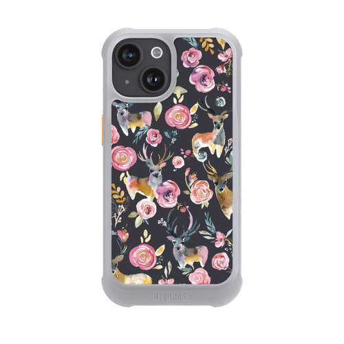 Apple iPhone 15 NIVOmax Deers and flowers Anthracite