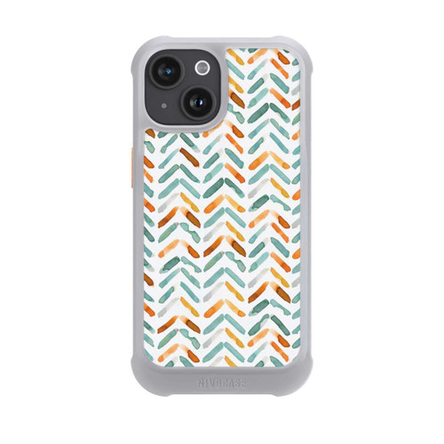 Apple iPhone 15 NIVOmax Elegant Fall Chevron Blue Orange