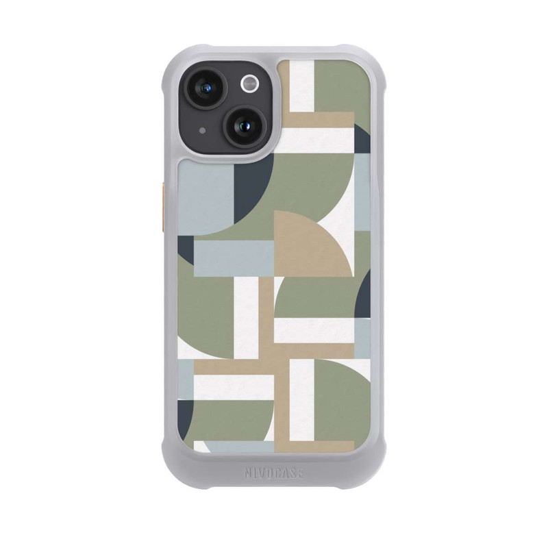 iPhone 15 NIVOmax Futuristische Bauhaus Polygone Beige