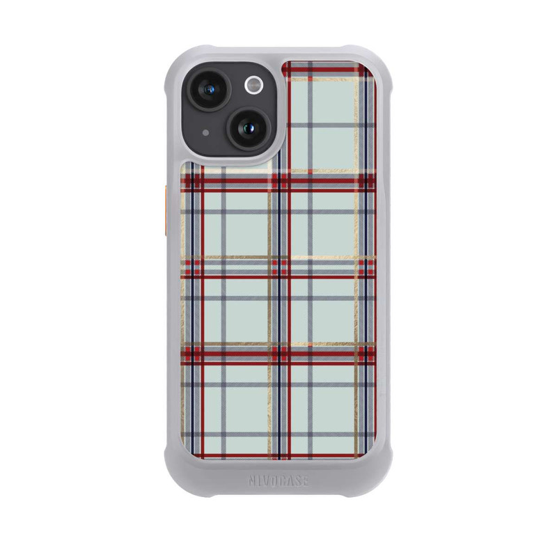 iPhone 15 NIVOmax Tartan Blau