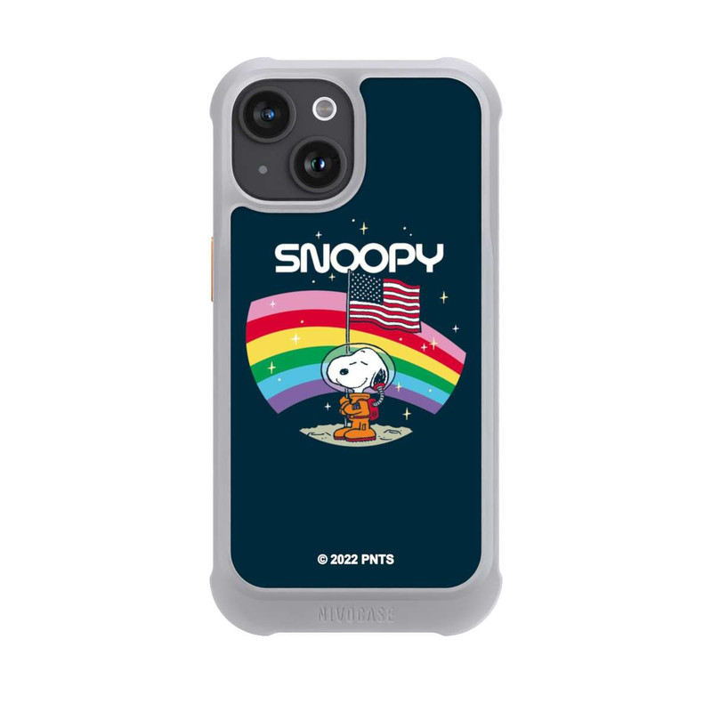 iPhone 15 NIVOmax Snoopy Weltraumreisender Regenbogen