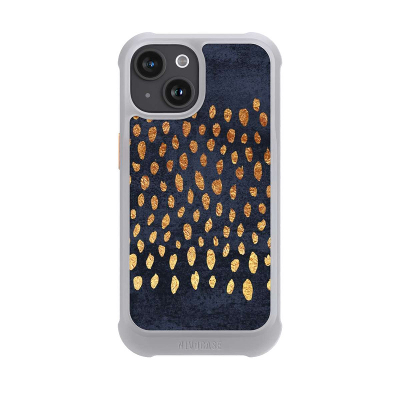 iPhone 15 NIVOmax Muster Gold und Marine