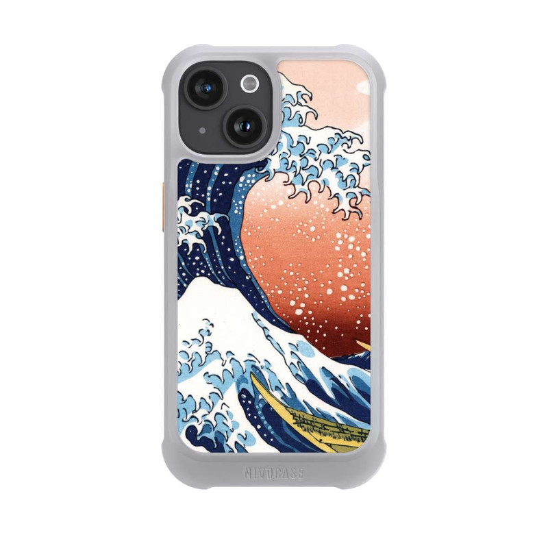 iPhone 15 NIVOmax Kanagawa Welle Mit Rotem Hintergrund