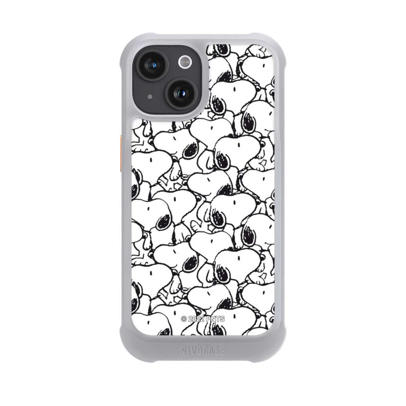 iPhone 15 NIVOmax Snoopy Muster Schwarz und Weiß