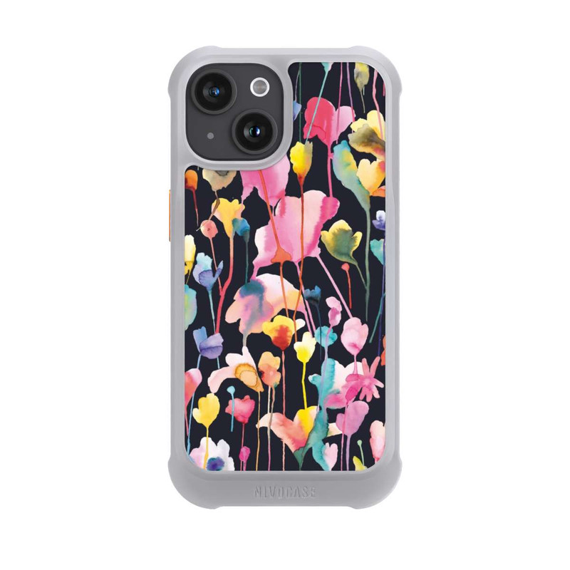 iPhone 15 NIVOmax Wildblumen schwarz