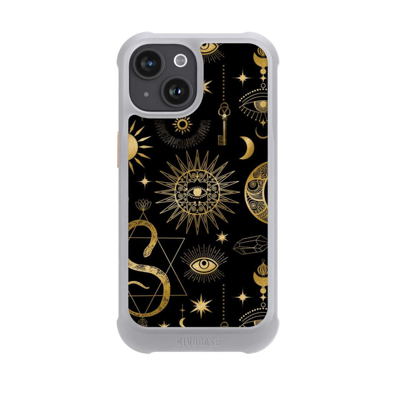 iPhone 15 NIVOmax Himmlische Sonne und Mond Steampunk
