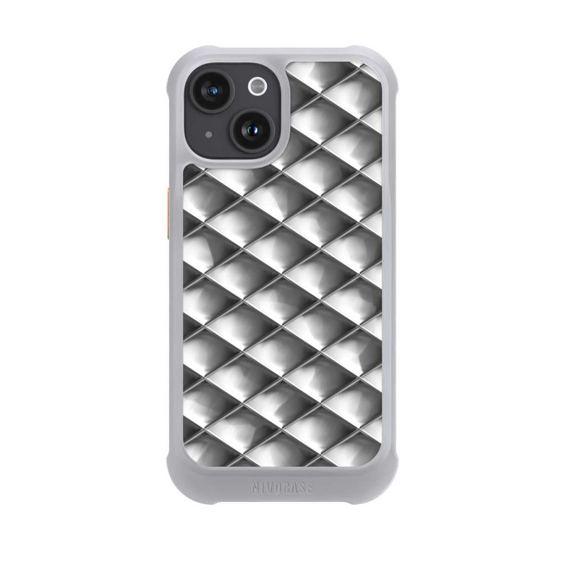 iPhone 15 NIVOmax Glamour Silver Squares