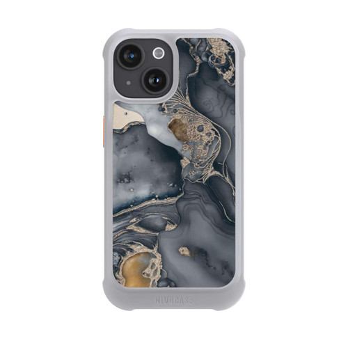 Apple iPhone 15 NIVOmax Alcohol Ink Gold Grau mit KI