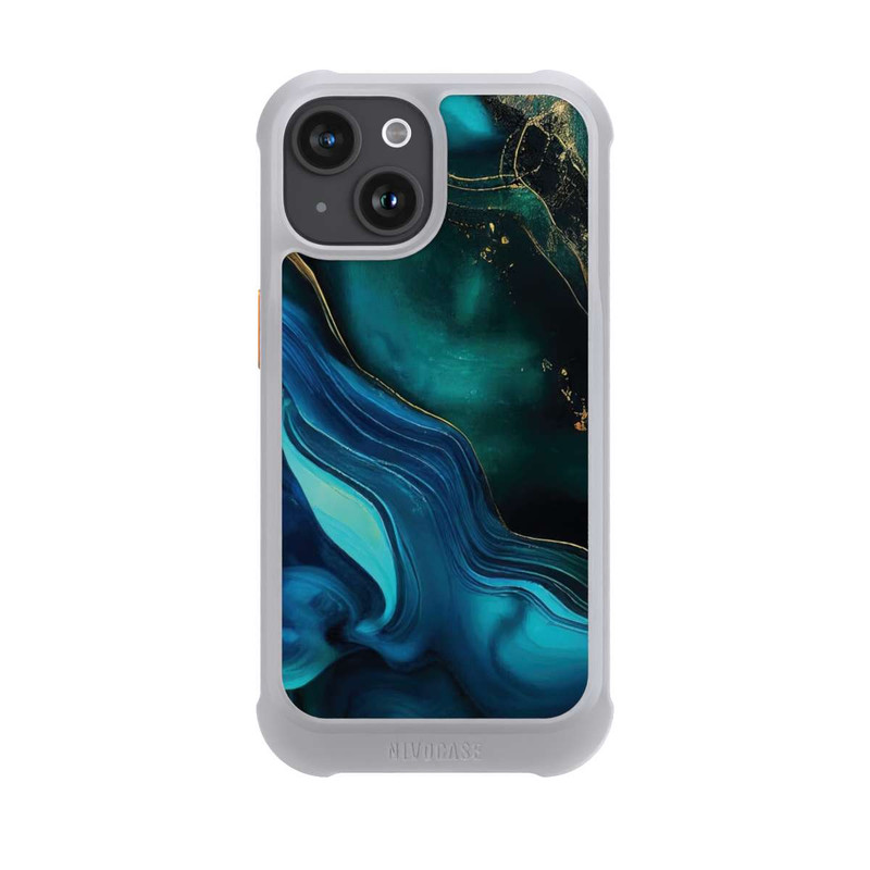 iPhone 15 NIVOmax Encre bleue et dorée avec IA