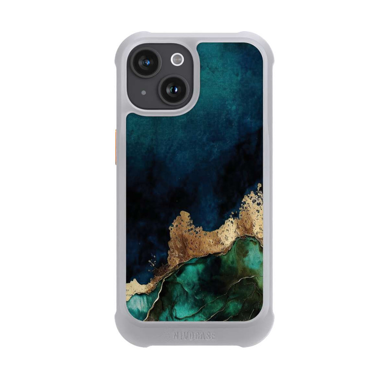 iPhone 15 NIVOmax Petrolblau mit Gold