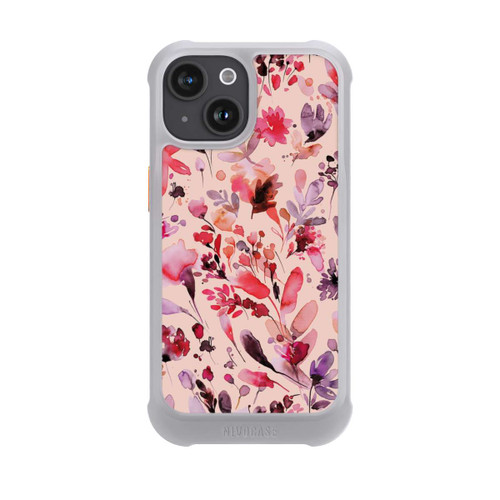 Apple iPhone 15 NIVOmax Künstlerische Blumen Viva Magenta