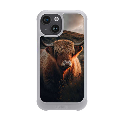 Apple iPhone 15 NIVOmax Vache Highland avec de grandes cornes avec IA