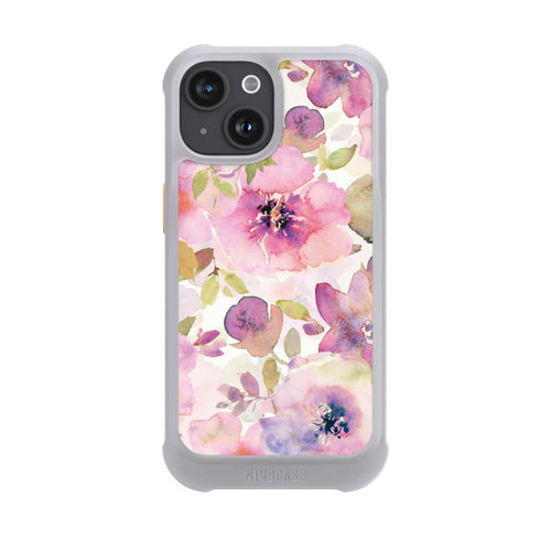 Apple iPhone 15 NIVOmax Tapete mit rosa Blumen