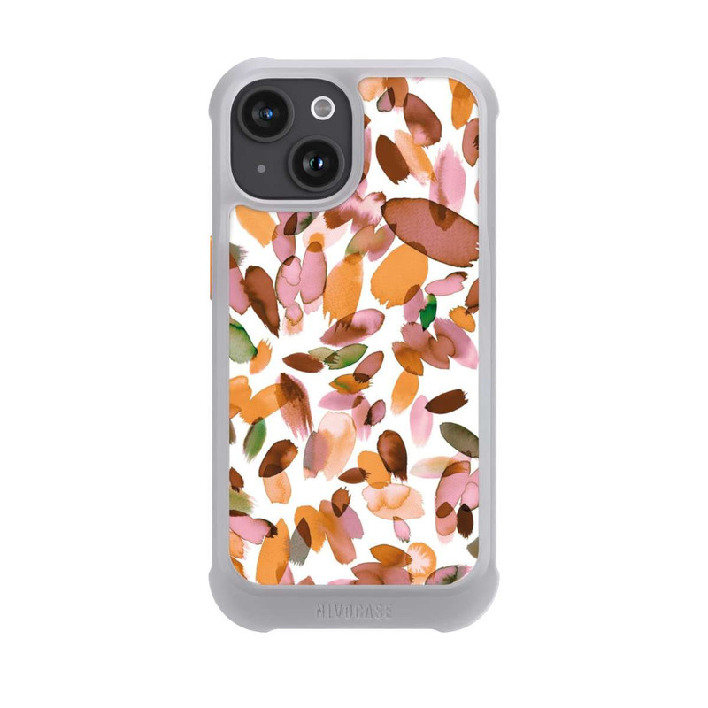 iPhone 15 NIVOmax Watercolor Petal Stains Orange