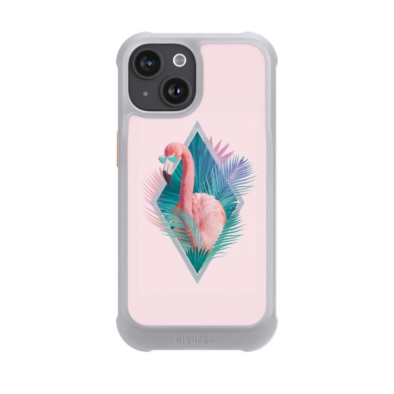 iPhone 15 NIVOmax Tropische Pflanzen Flamingo