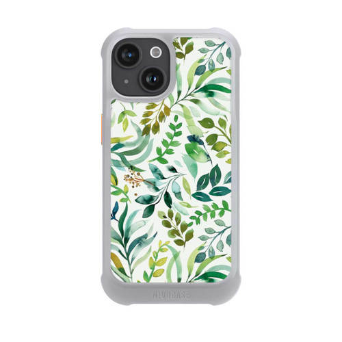 Apple iPhone 15 NIVOmax Aquarelle Palmes Feuilles Botanique Vert