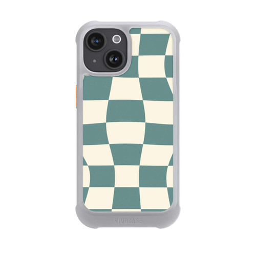Apple iPhone 15 NIVOmax Schachbrett Petrol