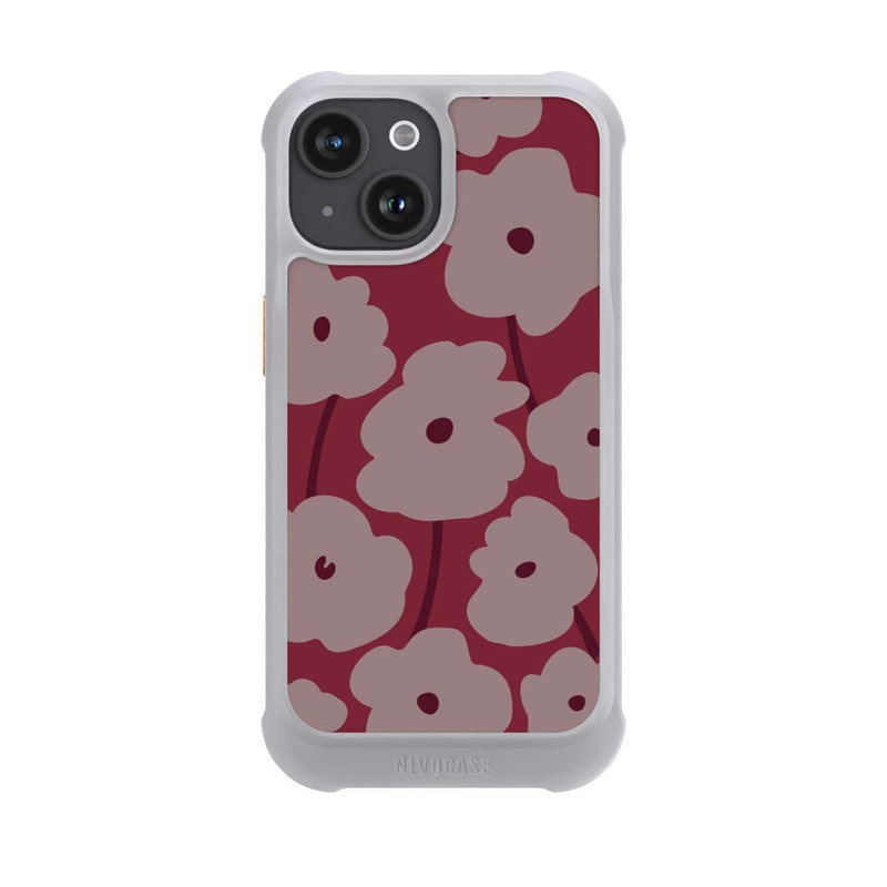 iPhone 15 NIVOmax Minimalistische Blumen Bordeaux