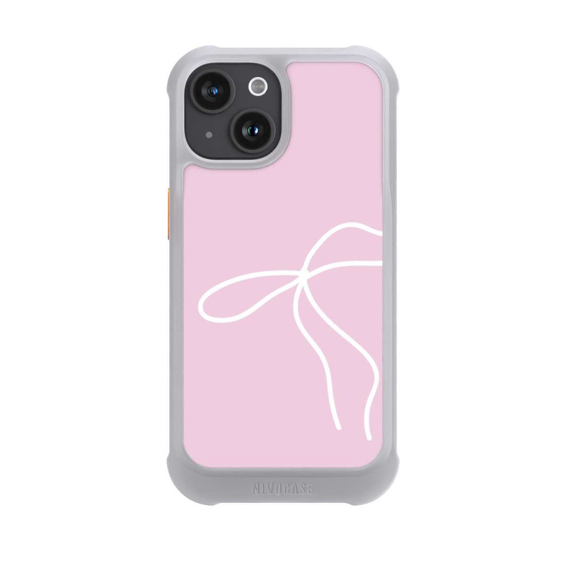 iPhone 15 NIVOmax Trendy Schleife Weiß Rosa