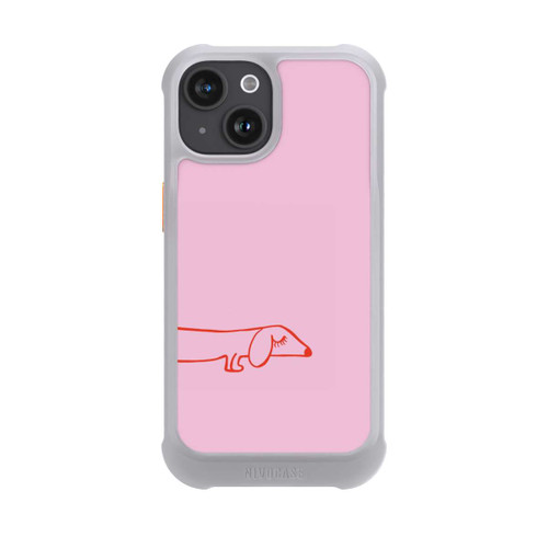 Apple iPhone 15 NIVOmax Dachshund Illustration Pink