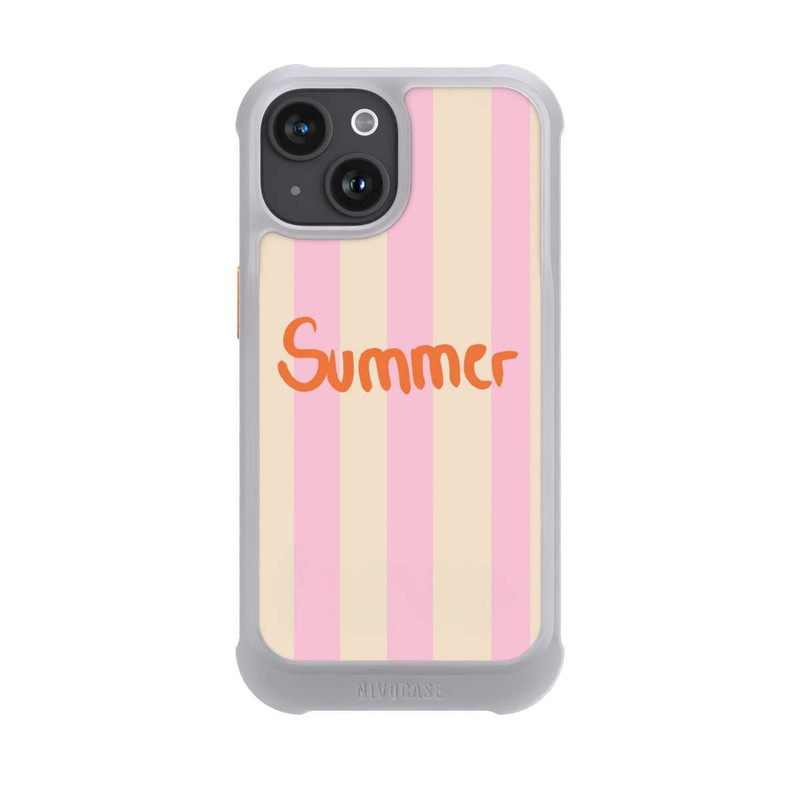 iPhone 15 NIVOmax Summer- Rosa und Orange Streifen Hintergrund