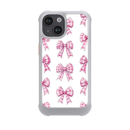 Apple iPhone 15 NIVOmax Pinke Gingham Herzen und Schleifen mit KI