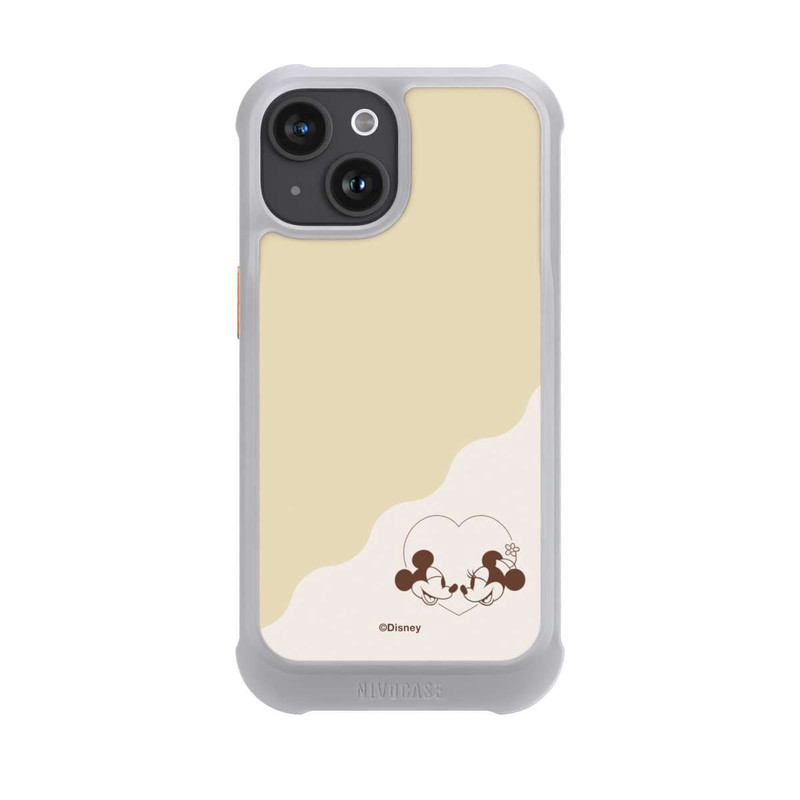 iPhone 15 NIVOmax Mickey and Minnie Love Heart Beige