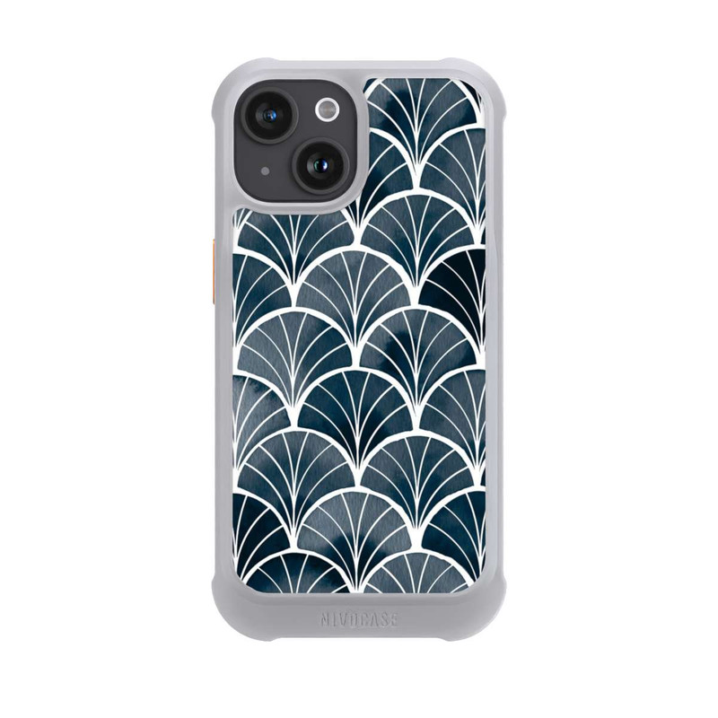 iPhone 15 NIVOmax Botanische Brise Art Deco Grau