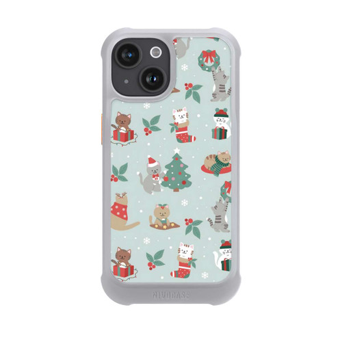 Apple iPhone 15 NIVOmax festliche Katzen im Winterwunderland