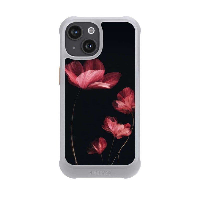 iPhone 15 NIVOmax Burgunder Blüten schwarz