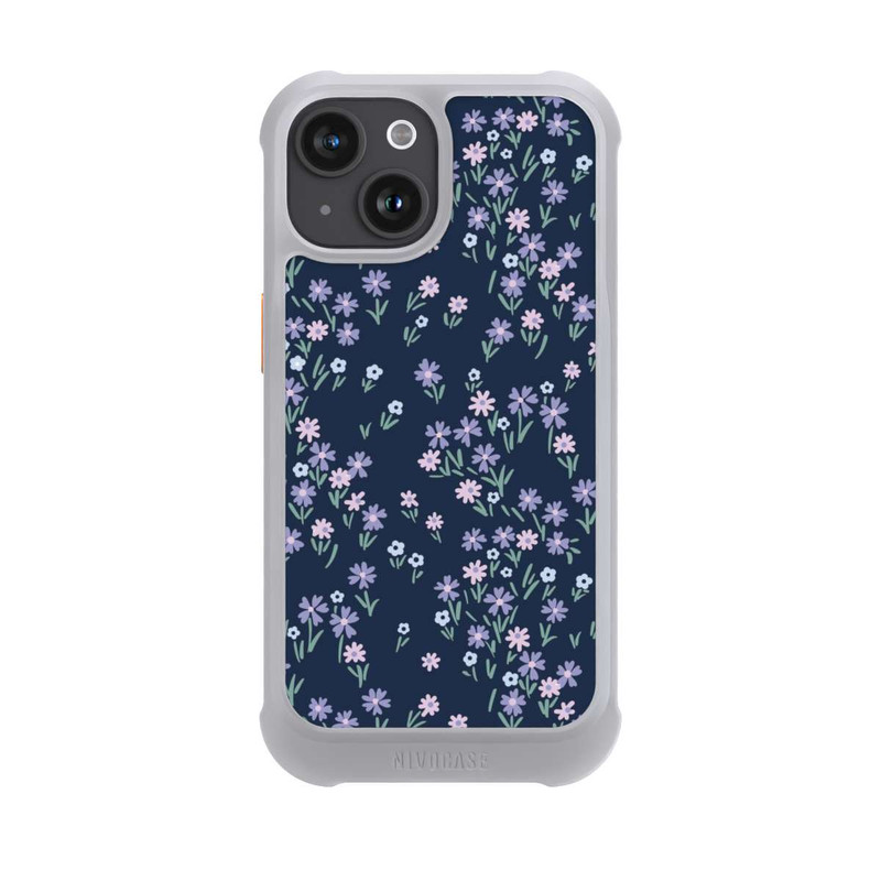 iPhone 15 NIVOmax Dark Blue Floral Theme