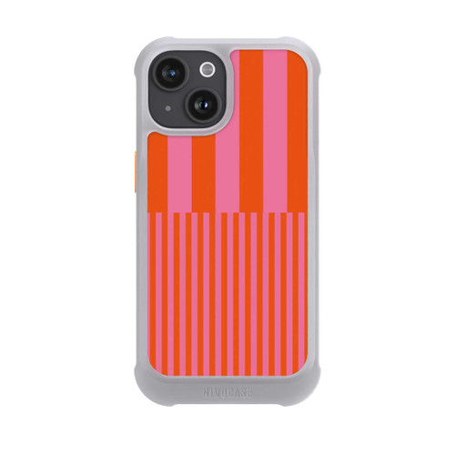 Apple iPhone 15 NIVOmax Striped Pattern Pink Red