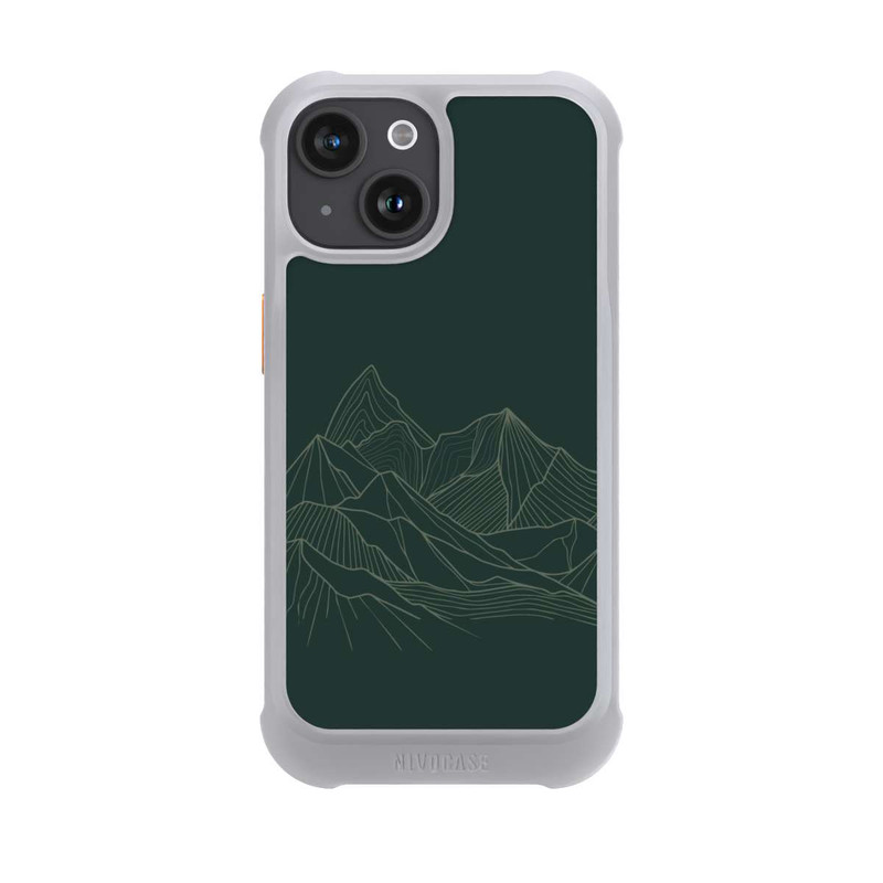 iPhone 15 NIVOmax Berg Line Art Grün