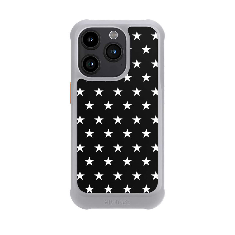iPhone 15 Pro NIVOmax Polka Stars - black and white
