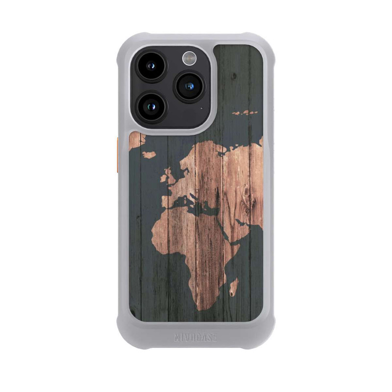 iPhone 15 Pro NIVOmax Wooden World Map