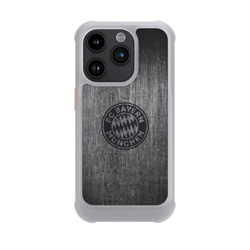 iPhone 15 Pro NIVOmax Metalllook FCB Logo einfarbig