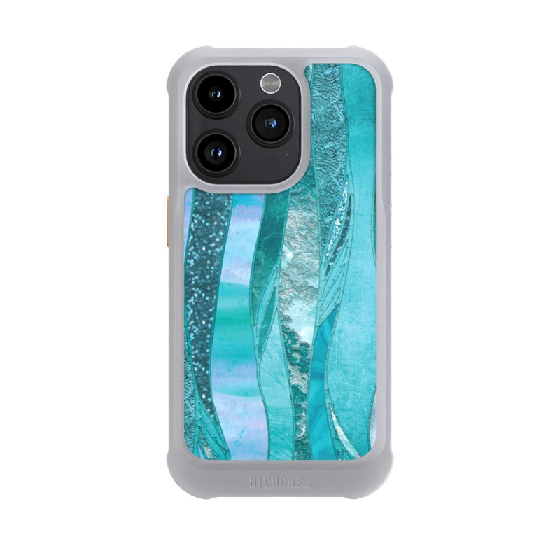 iPhone 15 Pro NIVOmax glamouröser Glitzerlook blau