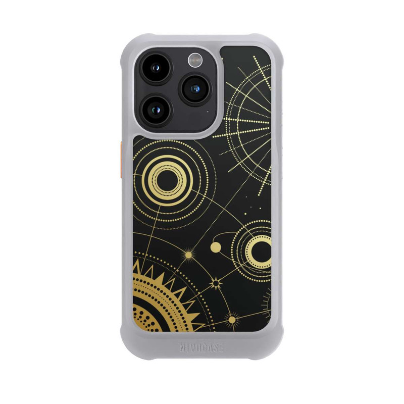 iPhone 15 Pro NIVOmax Schwarzer und goldener Look Abstrakt