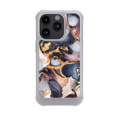Apple iPhone 15 Pro NIVOmax Verträumte Tinte Grau-Golddruck