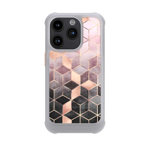 Apple iPhone 15 Pro NIVOmax Pink-grauer Farbverlauf Würfel Druck