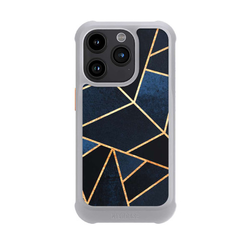 Apple iPhone 15 Pro NIVOmax Navy Stein Golddruck