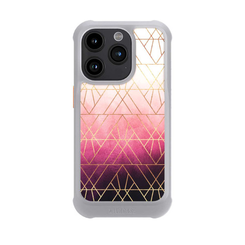 Apple iPhone 15 Pro NIVOmax Pink Ombre Dreiecke Golddruck