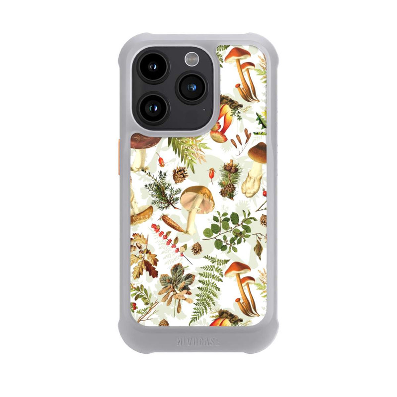 iPhone 15 Pro NIVOmax Pilzmuster Weiß
