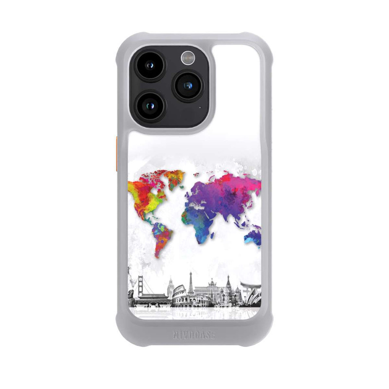 iPhone 15 Pro NIVOmax Weltkarte mit Skyline