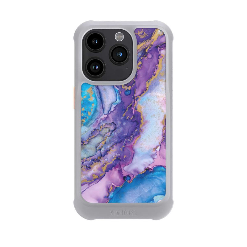 iPhone 15 Pro NIVOmax Encre tourbillonnante violette et bleue