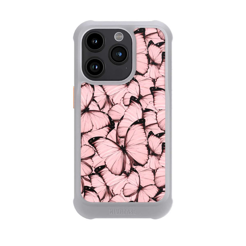 iPhone 15 Pro NIVOmax Rosa Schmetterling-Muster